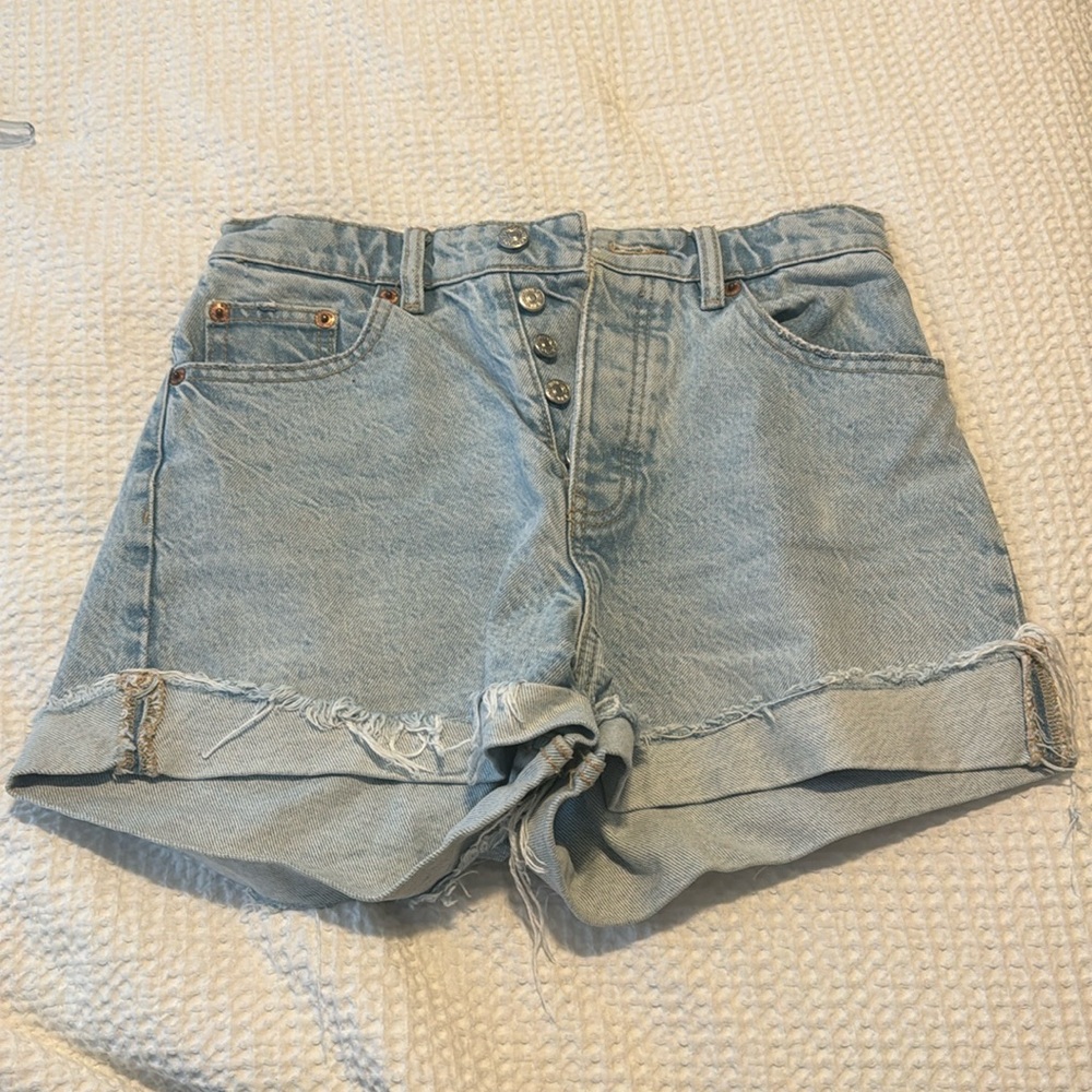Blue denim shorts